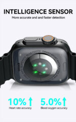 BWOO 2.01" Square Screen IP68 Waterproof Smart Watch with Fitness Tracker - BLACK - Image 2