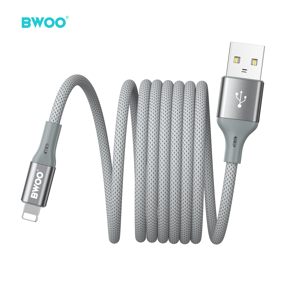 BO-X311L-013 USB-A TO LIGHTNING MAGNETIC CHARGING CABLE GREY - Image 1