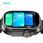 BWOO 2.01" Square Screen IP68 Waterproof Smart Watch with Fitness Tracker - BLACK - Image 3